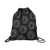 Litecoins Black & Grey Drawstring Bag (Large)