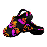 Hex Black Custom Print Adults Clogs