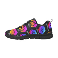 Hex Pulse TEXT Black Special Edition Women's Breathable Sneakers - Crypto Wearz