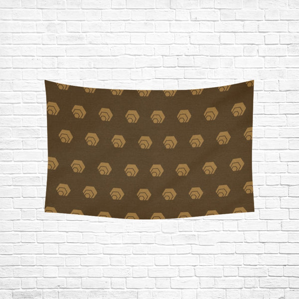 Hex Brown & Tan Wall Tapestry 60"(W) x 40"(H)