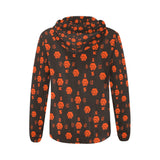 5555 Orange Women's All Over Print Full Zip Hoodie