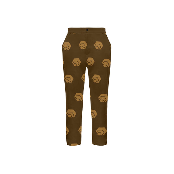 Hex Brown & Tan Men's All Over Print Casual Trousers
