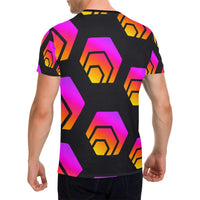 Hex Black Tapered Men's All Over Print T-shirt