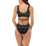 Hex Black & Grey Cross String Bikini Set