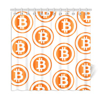Bitcoins Orange Shower Curtain 72"x72" - Crypto Wearz