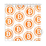 Bitcoins Orange Shower Curtain 72"x72" - Crypto Wearz