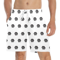 Hex Black Men's Mid-Length Beach Shorts