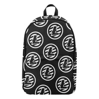 Litecoins Black All-Over Print Unisex Casual Backpack