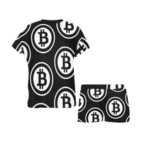 Bitcoin Black Women's Short Pajama Set