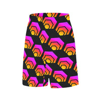 Hex Black All Over Print Basketball Shorts With Pockets