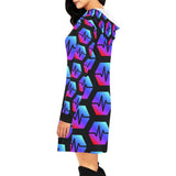 Pulse Black Women's All Over Print Hoodie Mini Dress