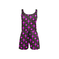 5555 Pink Women's All Over Print Sleeveless Short Jumpsuit