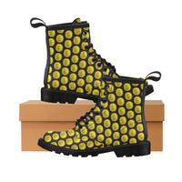 IM 3D BLK Women's PU Leather Martens Boots