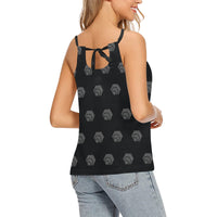 Hex Black & Grey Women's Loose Fit Adjustable Halter Neck Tank Top