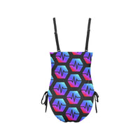 Pulse Black Drawstring Side One-Piece Swimsuit