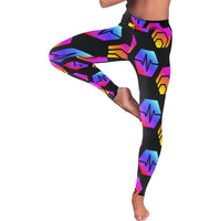 Hex Pulse Combo Black All-Over Low Rise Leggings