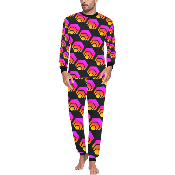 Hex Black Men's All Over Print Pajama Set