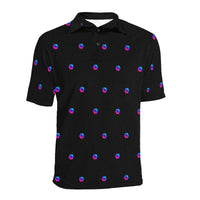 Pulse Small Black Men's All Over Print Polo Shirt