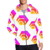 Hex Tapered Men's All Over Print Full Zip Hoodie