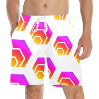 Hex Tapered Men's Mid-Length Beach Shorts