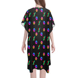 HPX Black Small Mid-Length Side Slits Chiffon Cover Up