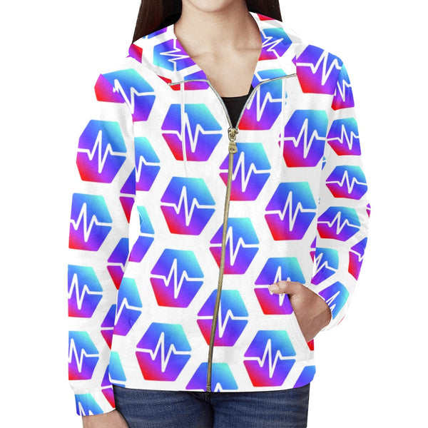 Pulse Women's All Over Print Full Zip Hoodie