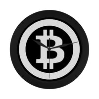 Bitcoin Logo Elegant Black Wall Clock