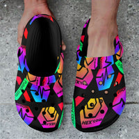 HPXdotCOM Black Custom Print Adults Clogs