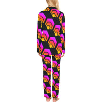 Hex Black Women's Long Pajama Set