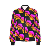 Hex Black Women's All Over Print Bomber Jacket