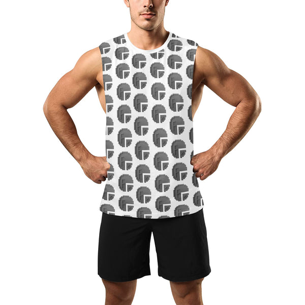 Future 3d WHT Men's Open Sides Workout Tank Top