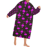 5555 Pink Blanket Robe with Sleeves for Adults