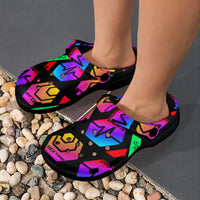 HPXdotCOM Black Custom Print Adults Clogs