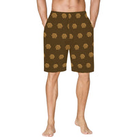 Hex Brown & Tan All Over Print Basketball Shorts With Pockets