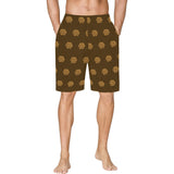 Hex Brown & Tan All Over Print Basketball Shorts With Pockets