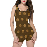 Hex Brown & Tan Women's One Piece Boyleg Swimsuit