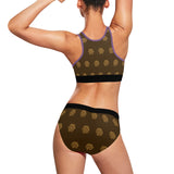 Hex Brown & Tan Women's Sports Bra Yoga Set