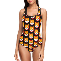 Shiba Inu Black Women's Tank Top Bathing Swimsuit