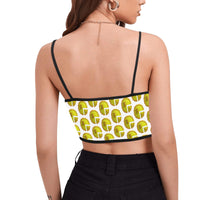 Time 3D 2 WHT Women's Spaghetti Strap Crop Top