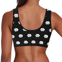 Hex White Black Women's All Over Print Sports Bra