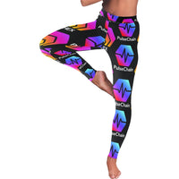 Hex Pulse TEXT Black All-Over Low Rise Leggings