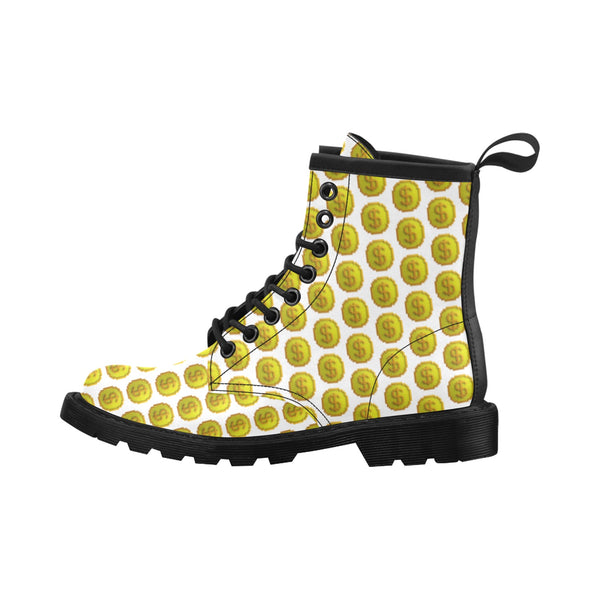 IM 3D WHT Women's PU Leather Martens Boots