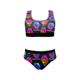 Hex Pulse TEXT Black Women's Sports Bra Yoga Set