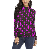 5555 Pink Women's All Over Print Mock Neck Sweater