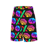 HPXdotCOM Black All Over Print Basketball Shorts With Pockets