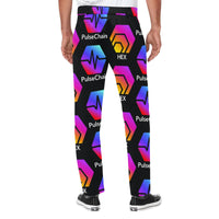 Hex Pulse TEXT Black Men's All Over Print Casual Trousers