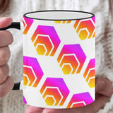 Hex Custom Ceramic Mug With Colored Rim and Handle (11oz)