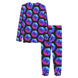 Pulse Black Women's All Over Print Pajama Set with Trouser Opening