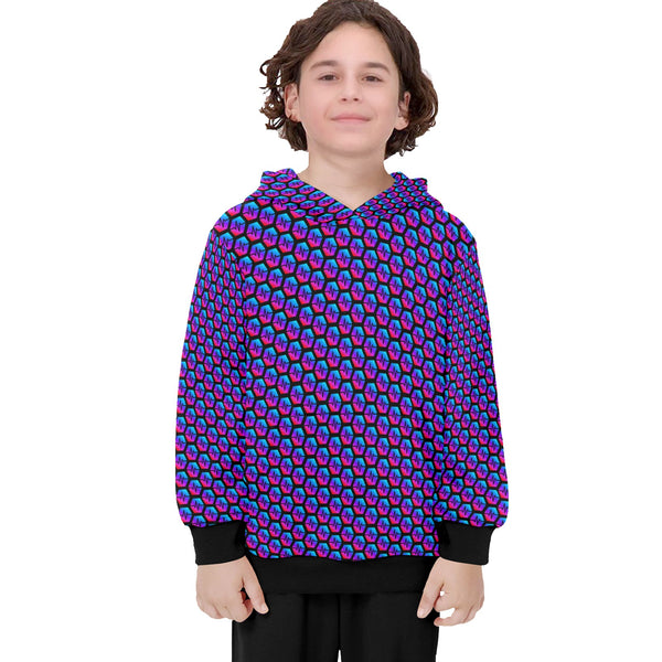 Pulses Small Black Big Boys' Long Sleeve Hoodie