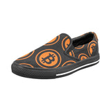Bitcoin Black & Orange Slip-on Canvas Women's Shoes - Crypto Wearz